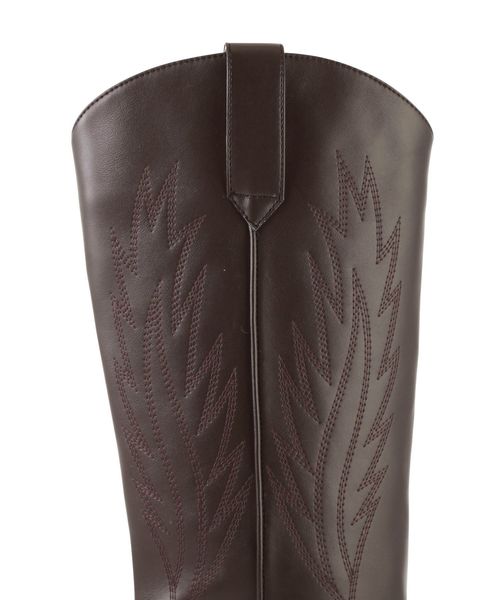 Ungrid(アングリッド)の「ウエスタンロングブーツ(ブーツ・レディース・ブラウン/オフホワイト・S/M/L)」の9枚目の写真