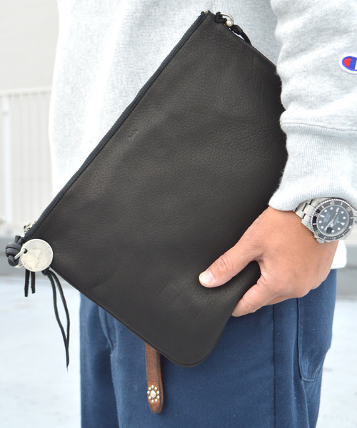 ROOPTOKYO(ループトウキョウ)の「39/サンク DEER LEATHER BAG(ショルダーバッグ・メンズ・ブラック・FREE)」の4枚目の写真