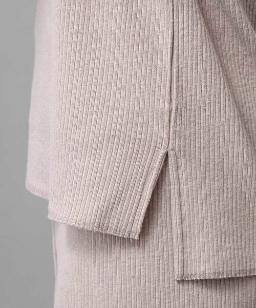 Munich（ミューニック）の「コットンリブジャージVネックプルオーバー【セットアップ可】（Tシャツ/カットソー・レディース・ネイビー/ナチュラル/グレイッシュベージュ/ライトブルー/ホワイト/ブラック・FREE）」の21枚目の写真