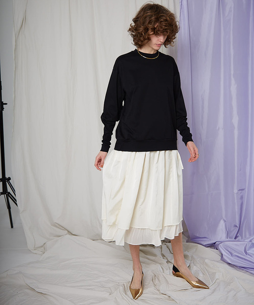 MAISON SPECIAL(メゾンスペシャル)の「バナナスリーブスウェットトップス 【MAISON SPECIAL/メゾンスペシャル】(Tシャツ/カットソー・レディース・ホワイト/ブラック/ラベンダー・FREE)」の8枚目の写真