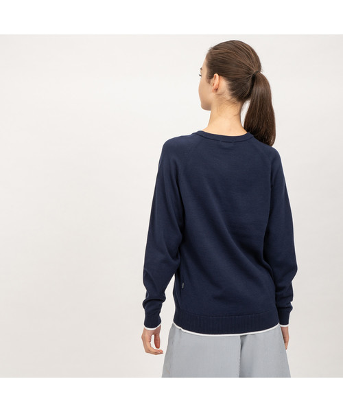 AIGLE(エーグル)の「Wロゴニットプルオーバー(ニット/セーター・レディース・ホワイト/ピンク/ダークネイビー・SMALL/MEDIUM/LARGE)」の4枚目の写真