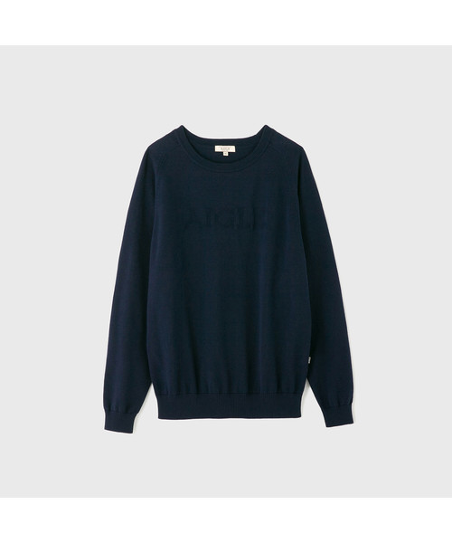 AIGLE(エーグル)の「Wロゴニットプルオーバー(ニット/セーター・レディース・ホワイト/ピンク/ダークネイビー・SMALL/MEDIUM/LARGE)」の5枚目の写真