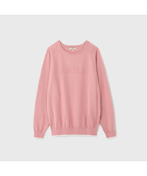 AIGLE(エーグル)の「Wロゴニットプルオーバー(ニット/セーター・レディース・ホワイト/ピンク/ダークネイビー・SMALL/MEDIUM/LARGE)」の11枚目の写真