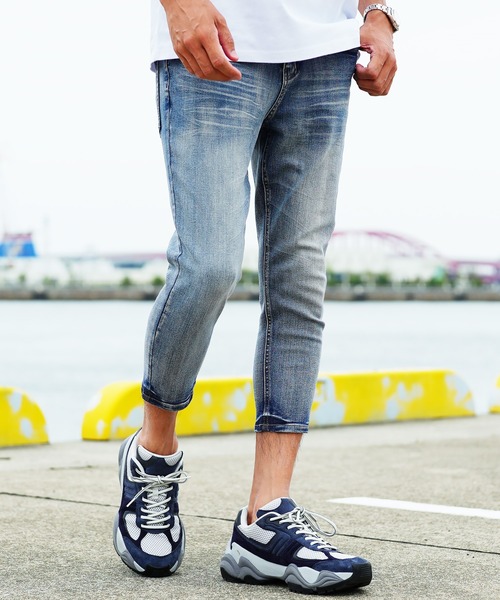 jiggys shop（ジギーズショップ）の「スーパー ストレッチ デニム クロップドパンツ（デニムパンツ・メンズ・その他1/その他2/ブラック系その他/グレー系その他/ホワイト系その他/ブルー系その他/ブルー系その他3/ブルー系その他5/ブラック系その他2/グレー系その他2/ホワイト系その他2/ブルー系その他2/ブルー系その他4/ブルー系その他6/ブラック系その他4/ブラック系その他3・SMALL/MEDIUM/LARGE/X-LARGE/S/M/L/XL）」の10枚目の写真