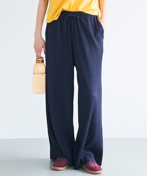 coca（coca）（コカ）の「リブワイドパンツ/カットオフ可能（その他パンツ・レディース・ベージュ/アイボリー/ブラック/イエロー/ピンク系その他/グレイッシュベージュ/ライトブルー/グリーン/ブラウン/ネイビー/マスタード/チャコールグレー/ライトピンク/カーキ/ブルー/ダークベージュ/ライトグリーン/レッド/チャコール/ワイン/ダークグリーン/ライトベージュ/ラベンダー/ダークブルー/ホワイト・ONE SIZE/LONG/SHORT/S/M/L）」の17枚目の写真