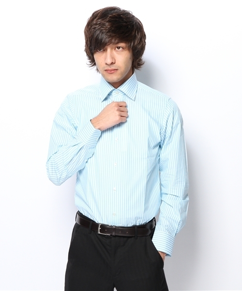 green label relaxing（グリーンレーベルリラクシング）の「LON/ST WDシャツ ◆（シャツ/ブラウス・メンズ・ターコイズブルー/ライトグレー/ネイビー・41cm/40cm/43cm/42cm/37cm/39cm/38cm）」の3枚目の写真