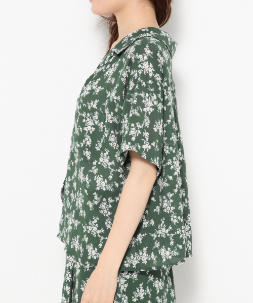 Heather(ヘザー)の「コバナガラカイキンシャツ 838839(シャツ/ブラウス・レディース・グリーン/ネイビー・FREE)」の11枚目の写真