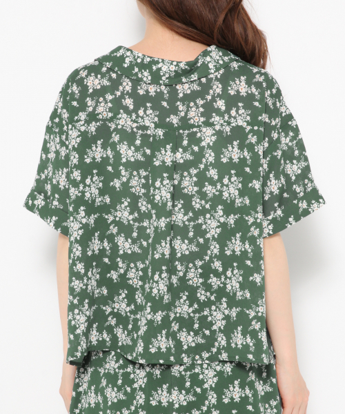 Heather(ヘザー)の「コバナガラカイキンシャツ 838839(シャツ/ブラウス・レディース・グリーン/ネイビー・FREE)」の12枚目の写真