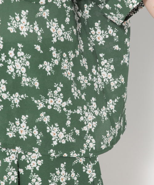 Heather(ヘザー)の「コバナガラカイキンシャツ 838839(シャツ/ブラウス・レディース・グリーン/ネイビー・FREE)」の7枚目の写真