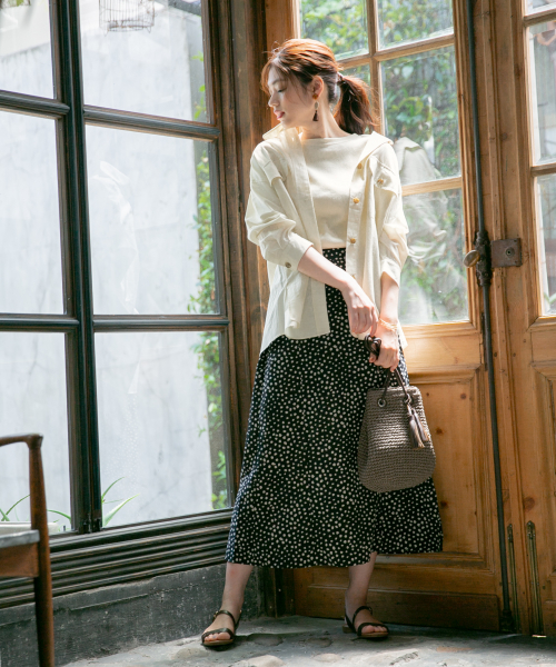 GLOBAL WORK（グローバルワーク）の「アソートガラセミフレアスカート/837953（スカート・レディース・オフホワイト/ホワイト/ブラック/その他・LARGE/MEDIUM）」の8枚目の写真