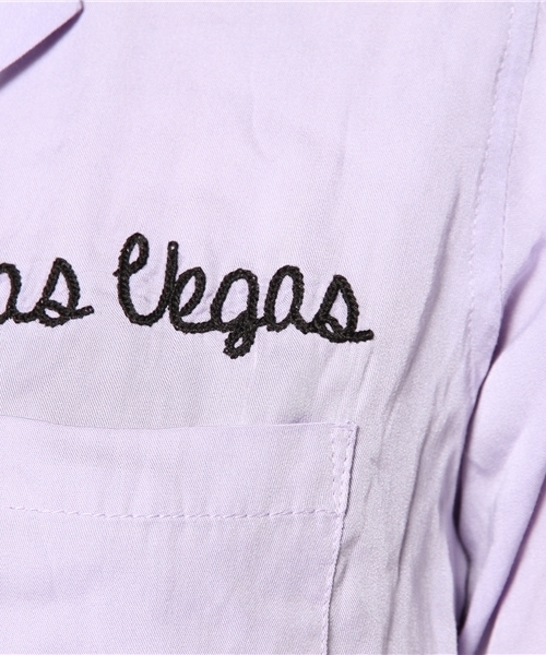 WEGO（ウィゴー）の「WEGO/刺繍ボーリングシャツ（シャツ/ブラウス・レディース・オフホワイト/ホワイト系その他/ブラック/ライトパープル・FREE）」の6枚目の写真