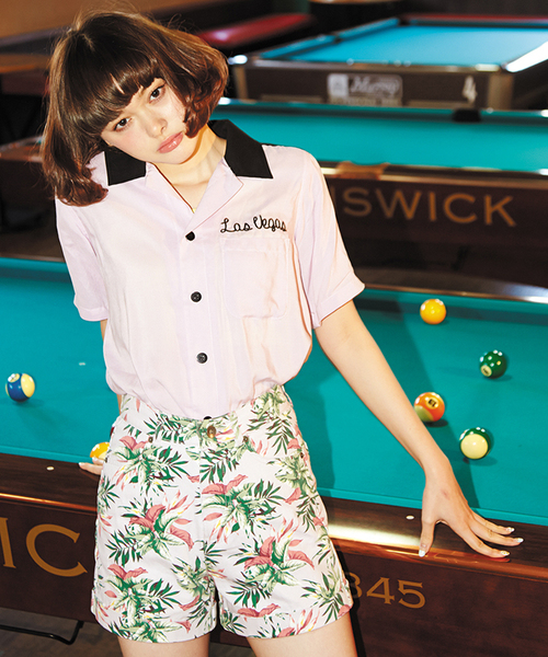 WEGO（ウィゴー）の「WEGO/刺繍ボーリングシャツ（シャツ/ブラウス・レディース・オフホワイト/ホワイト系その他/ブラック/ライトパープル・FREE）」の14枚目の写真