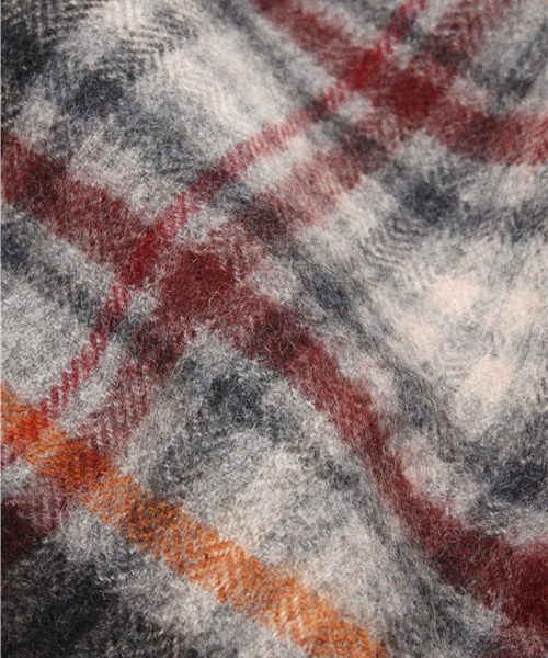 NANO universe（ナノユニバース）の「カシミアチェックマフラー（マフラー・メンズ・レッド・FREE）」の3枚目の写真