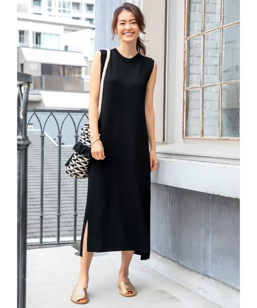 涼感サマーニットロング丈ノースリーブワンピース ワンピース Style Deli スタイルデリ のファッション通販 Zozotown
