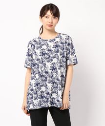 切替デザインプリントチュニック