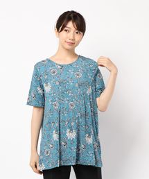 切替デザインプリントチュニック