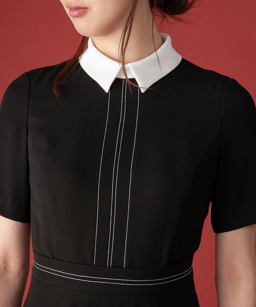 DOUBLE STANDARD CLOTHING（ダブルスタンダードクロージング）の「Sov. / ぷるぷるダブルサテンワンピース（ワンピース・レディース・ブラック/ネイビー・36/38）」の8枚目の写真