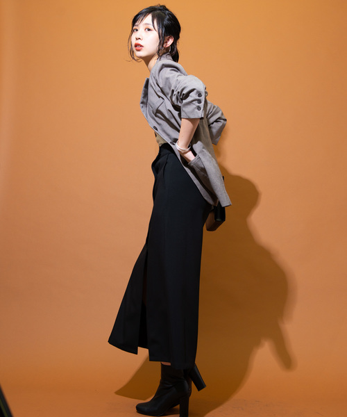 Aunt Marie's（アントマリーズ）の「AUNT MARIE'S フロントボタンT/Rタイトロングスカート（スカート・レディース・ブラック/アイボリー・FREE）」の10枚目の写真