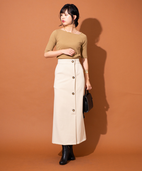 Aunt Marie's（アントマリーズ）の「AUNT MARIE'S フロントボタンT/Rタイトロングスカート（スカート・レディース・ブラック/アイボリー・FREE）」の21枚目の写真