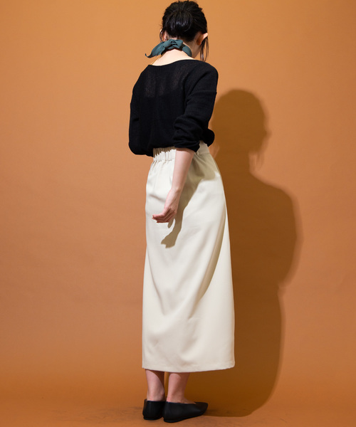 Aunt Marie's（アントマリーズ）の「AUNT MARIE'S フロントボタンT/Rタイトロングスカート（スカート・レディース・ブラック/アイボリー・FREE）」の13枚目の写真