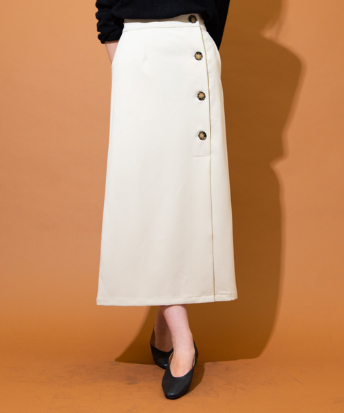 Aunt Marie's（アントマリーズ）の「AUNT MARIE'S フロントボタンT/Rタイトロングスカート（スカート・レディース・ブラック/アイボリー・FREE）」の15枚目の写真