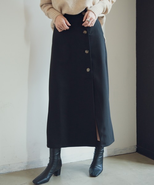 Aunt Marie's（アントマリーズ）の「AUNT MARIE'S フロントボタンT/Rタイトロングスカート（スカート・レディース・ブラック/アイボリー・FREE）」の20枚目の写真