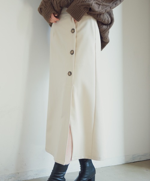 Aunt Marie's（アントマリーズ）の「AUNT MARIE'S フロントボタンT/Rタイトロングスカート（スカート・レディース・ブラック/アイボリー・FREE）」の18枚目の写真