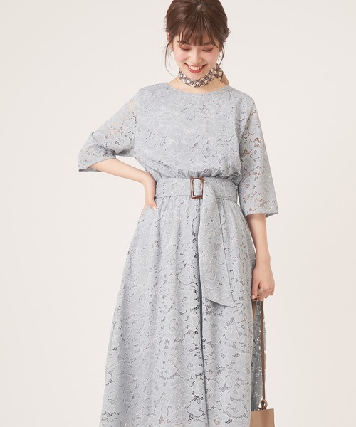 natural couture(ナチュラルクチュール)の「前後2WAY太ベルトワンピース(ワンピース・レディース・ブラック/ベージュ/モカ/サックスブルー・FREE)」の4枚目の写真