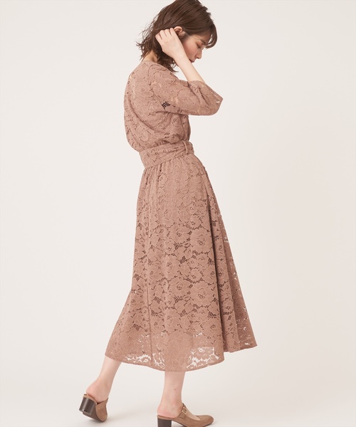 natural couture(ナチュラルクチュール)の「前後2WAY太ベルトワンピース(ワンピース・レディース・ブラック/ベージュ/モカ/サックスブルー・FREE)」の12枚目の写真