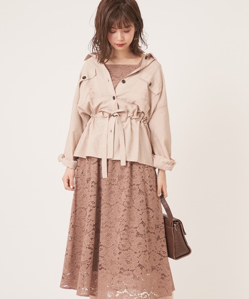 natural couture(ナチュラルクチュール)の「前後2WAY太ベルトワンピース(ワンピース・レディース・ブラック/ベージュ/モカ/サックスブルー・FREE)」の15枚目の写真
