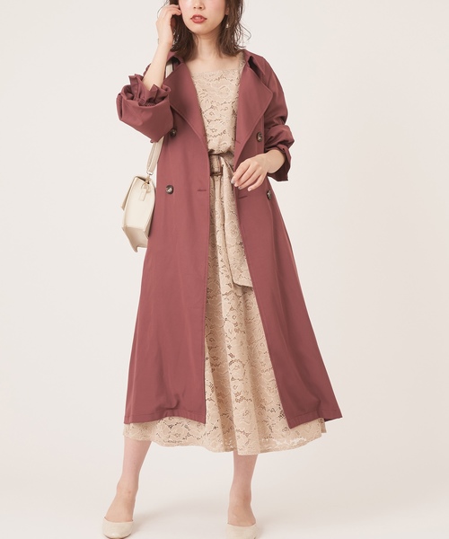 natural couture(ナチュラルクチュール)の「前後2WAY太ベルトワンピース(ワンピース・レディース・ブラック/ベージュ/モカ/サックスブルー・FREE)」の19枚目の写真