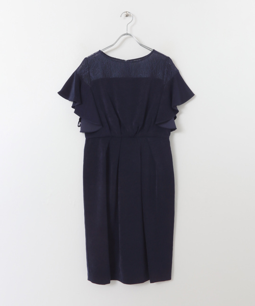 URBAN RESEARCH ROSSO(アーバンリサーチロッソ)の「デコルテレースフリルドレス(ドレス・レディース・ネイビー/グリーン系その他/パープル系その他・FREE)」の12枚目の写真