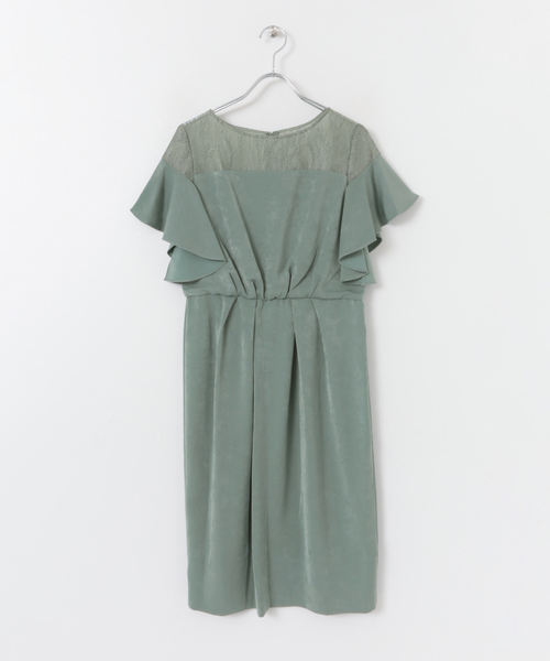 URBAN RESEARCH ROSSO(アーバンリサーチロッソ)の「デコルテレースフリルドレス(ドレス・レディース・ネイビー/グリーン系その他/パープル系その他・FREE)」の11枚目の写真