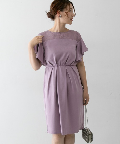 URBAN RESEARCH ROSSO(アーバンリサーチロッソ)の「デコルテレースフリルドレス(ドレス・レディース・ネイビー/グリーン系その他/パープル系その他・FREE)」の16枚目の写真