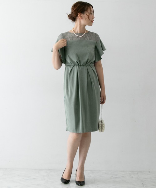 URBAN RESEARCH ROSSO(アーバンリサーチロッソ)の「デコルテレースフリルドレス(ドレス・レディース・ネイビー/グリーン系その他/パープル系その他・FREE)」の18枚目の写真