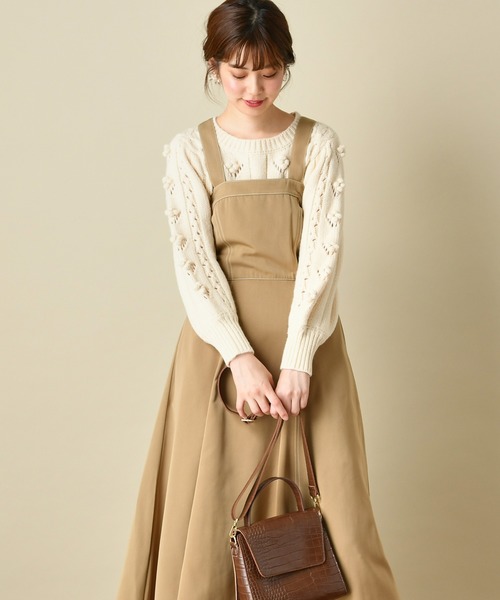 natural couture（ナチュラルクチュール）の「クロスバックジャンスカ（ワンピース・レディース・ダークブラウン/ベージュ/チェック・FREE）」の10枚目の写真