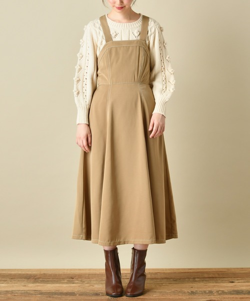 natural couture（ナチュラルクチュール）の「クロスバックジャンスカ（ワンピース・レディース・ダークブラウン/ベージュ/チェック・FREE）」の21枚目の写真