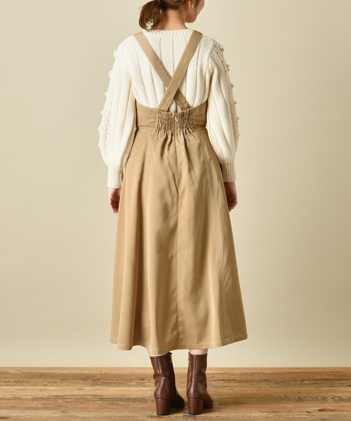 natural couture（ナチュラルクチュール）の「クロスバックジャンスカ（ワンピース・レディース・ダークブラウン/ベージュ/チェック・FREE）」の13枚目の写真