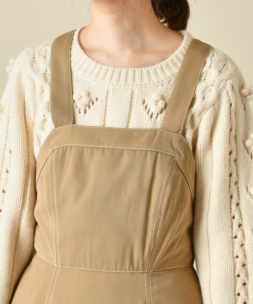 natural couture（ナチュラルクチュール）の「クロスバックジャンスカ（ワンピース・レディース・ダークブラウン/ベージュ/チェック・FREE）」の11枚目の写真