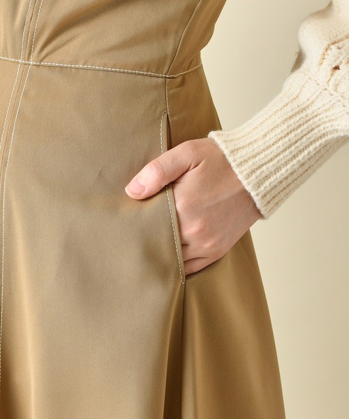 natural couture（ナチュラルクチュール）の「クロスバックジャンスカ（ワンピース・レディース・ダークブラウン/ベージュ/チェック・FREE）」の16枚目の写真