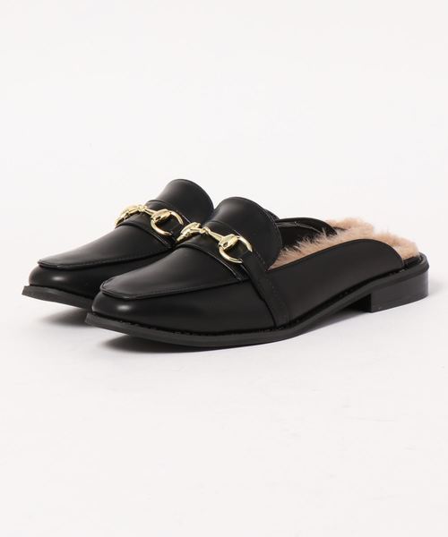 KOBE LETTUCE（コウベレタス）の「ビット付きエコファーローファーバブーシュ（その他シューズ・レディース・ブラック/ベージュ/ブラウン系その他/キャメル・LL/S/M/L）」の15枚目の写真