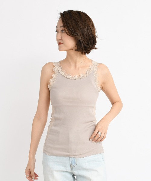 DouDou（ドゥドゥ）の「バックレースタンク（タンクトップ・レディース・ホワイト/ベージュ/モカ/ブラック/ライトグレー/グレイッシュベージュ・FREE）」の15枚目の写真