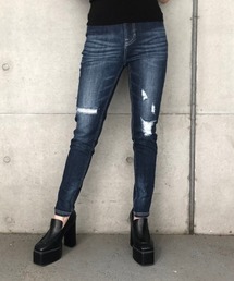 ENVYM | ＪＵＳＴ　ＷＡＩＳＴ　ダメージＳＫＩＮＮＹ(デニムパンツ)