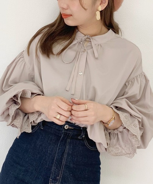 apres jour（アプレジュール）の「袖ボリュームレースブラウス【ZOZOTOWN限定アイテム】（シャツ/ブラウス・レディース・ベージュ/アイボリー/モカ・フリー）」の12枚目の写真