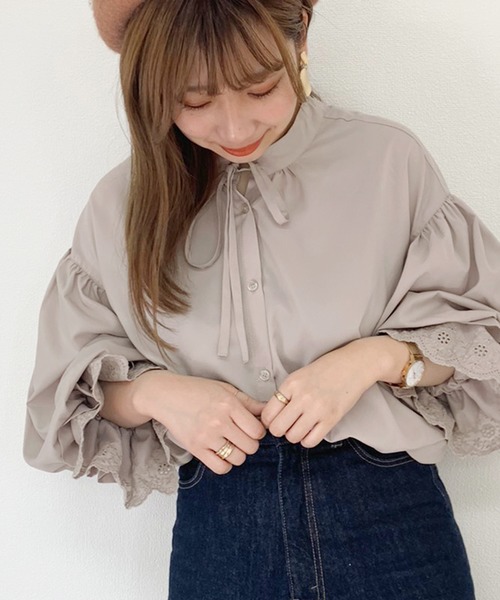 apres jour（アプレジュール）の「袖ボリュームレースブラウス【ZOZOTOWN限定アイテム】（シャツ/ブラウス・レディース・ベージュ/アイボリー/モカ・フリー）」の13枚目の写真