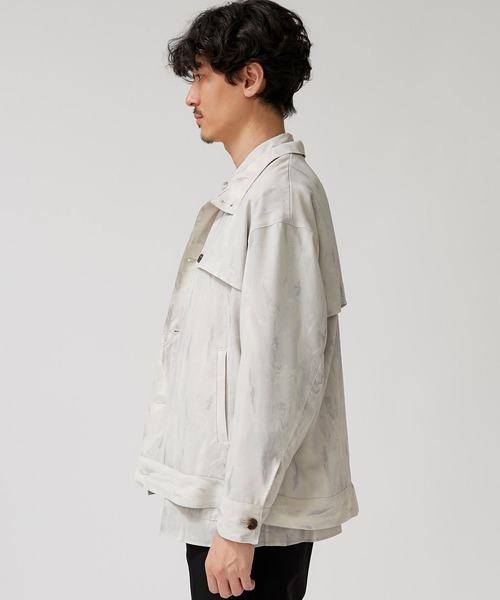 CLANE（クラネ）の「【CLANE HOMME】総柄スタンドカラー