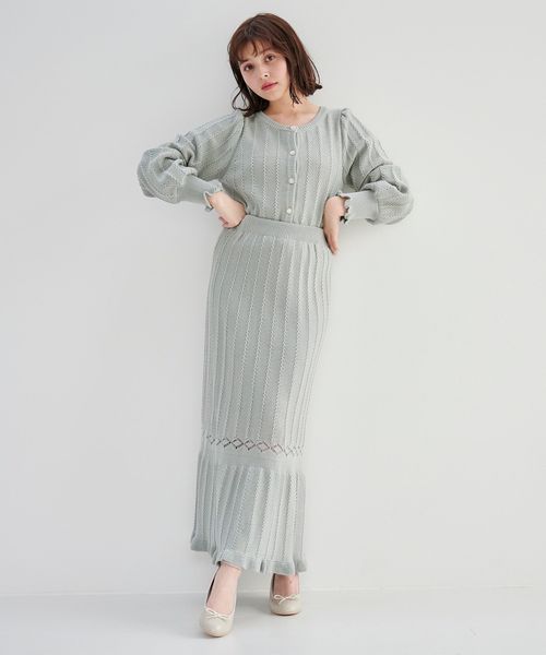 MAJESTIC LEGON(マジェスティックレゴン)の「パフスリーブカーディガン(カーディガン/ボレロ・レディース・アイボリー/ピンクベージュ/ミント・MEDIUM)」の15枚目の写真