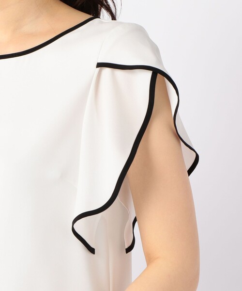 NOLLEY’S Sophi（ノーリーズソフィ）の「パイピングチューリップブラウス（シャツ/ブラウス・レディース・オフホワイト/ラベンダー/ホワイト系その他4/チャコールグレー・38/36）」の16枚目の写真