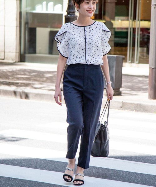 okojo　74,800円　チューリップオールオーバー　ブラウス　スカート セール】パイピングチューリップブラウス（シャツ/ブラウス