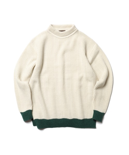 MR.OLIVE（ミスターオリーブ）の「ラムウール チェンジニット / ボトルネックニット(モックネックニット)（ニット/セーター・メンズ・ブラック/ホワイト系その他/イエロー系その他・SMALL/MEDIUM/LARGE）」の4枚目の写真